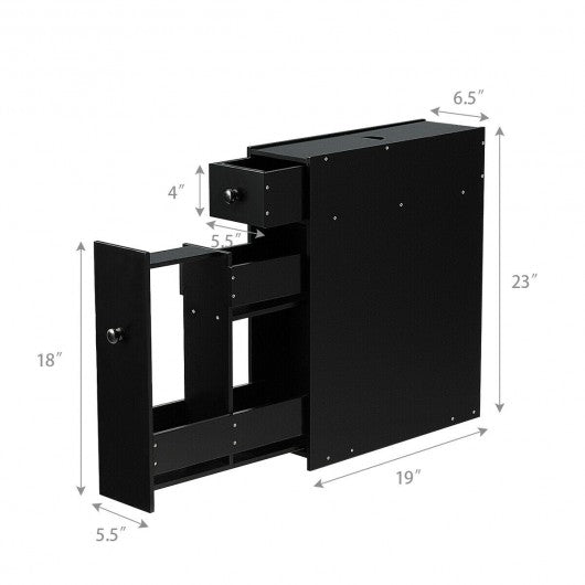 Black Bathroom Cabinet Space Saver Storage Organizer