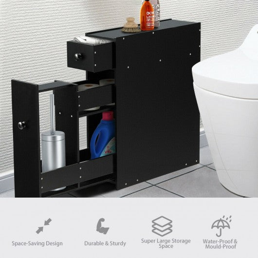Black Bathroom Cabinet Space Saver Storage Organizer