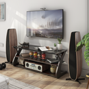 3-Tier Tempered Glass Top Media Console TV Stand
