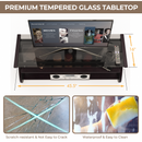 3-Tier Tempered Glass Top Media Console TV Stand