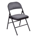 Set of 4 Fabric Upholstered Padded Seat Folding Chairs