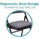Set of 4 Fabric Upholstered Padded Seat Folding Chairs