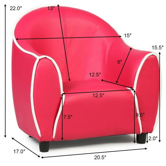 Kids Sofa Armrest Chair Couch Children Living Room Toddler Furniture-Red