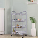 Black-Gray 4 Tier Storage Rack Trolley Cart-Gray