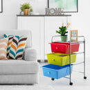 3-Drawer Rolling Storage Cart with Plastic Drawers for Office-Multicolor