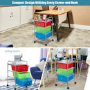 3-Drawer Rolling Storage Cart with Plastic Drawers for Office-RGB
