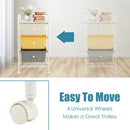 3-Drawer Rolling Storage Cart with Plastic Drawers for Office-Yellow