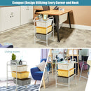 3-Drawer Rolling Storage Cart with Plastic Drawers for Office-Yellow