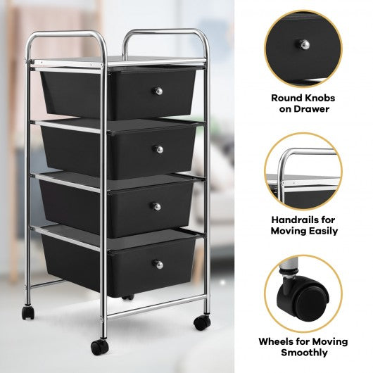 4 Drawers Metal Rolling Storage Cart
