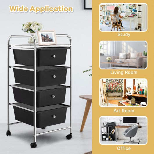 4 Drawers Metal Rolling Storage Cart