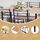 5 pcs Wood Metal Dining Table Set with 4 Chairs