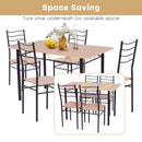 5 pcs Wood Metal Dining Table Set with 4 Chairs