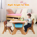 Children Kids Activity Table & Chair Set Play Furniture W-Storage-Coffee