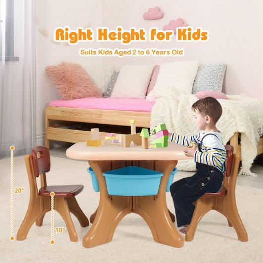 Children Kids Activity Table & Chair Set Play Furniture W-Storage-Coffee