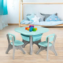 Children Kids Activity Table & Chair Set Play Furniture W-Storage-Blue