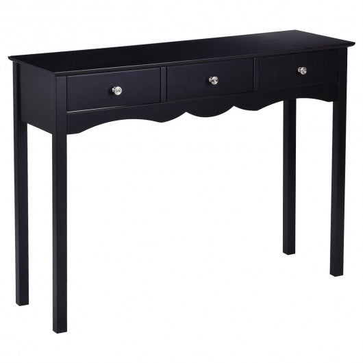 Hall table Side Table w- 3 Drawers-Black