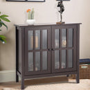 Glass Door Sideboard Console Storage Buffet Cabinet-Brown