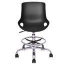 Set of 2 Armless PP Swivel Height Adjustable Desk Chair w- Footrest-Black