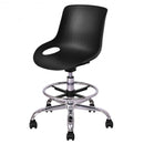 Set of 2 Armless PP Swivel Height Adjustable Desk Chair w- Footrest-Black