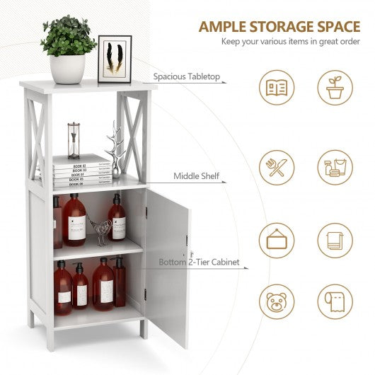 Bathroom Single Door Storage Floor Towels Cabinet