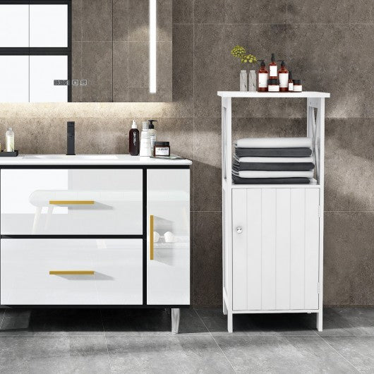 Bathroom Single Door Storage Floor Towels Cabinet