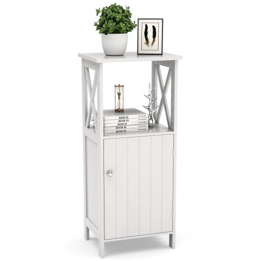 Bathroom Single Door Storage Floor Towels Cabinet