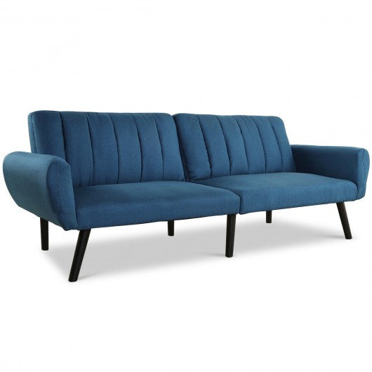 Sofa Futon Bed Sleeper Couch Convertible Mattress-Navy