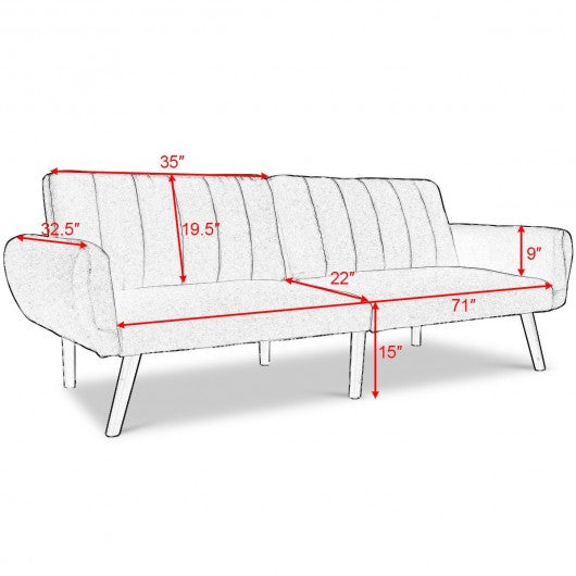 Sofa Futon Bed Sleeper Couch Convertible Mattress-Navy