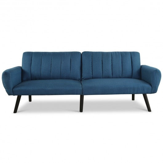Sofa Futon Bed Sleeper Couch Convertible Mattress-Navy