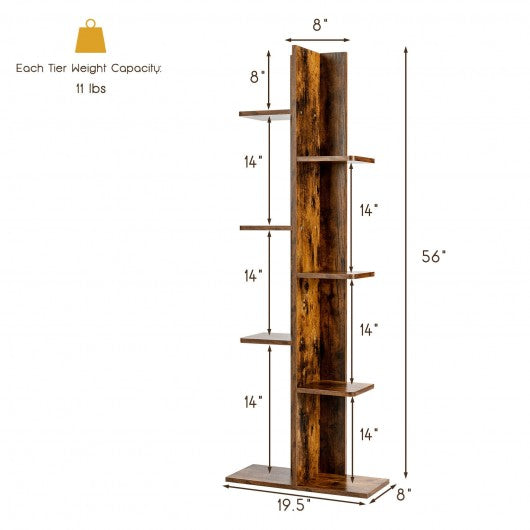 Open Concept Plant Display Shelf Rack Storage Holder-Brown