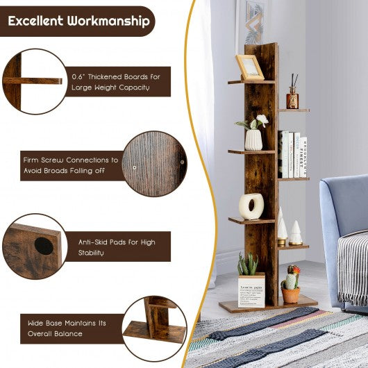 Open Concept Plant Display Shelf Rack Storage Holder-Brown