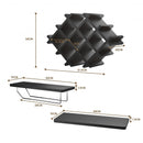 Set of 5 Wall Mount Wine Rack Set with Storage Shelves-Black