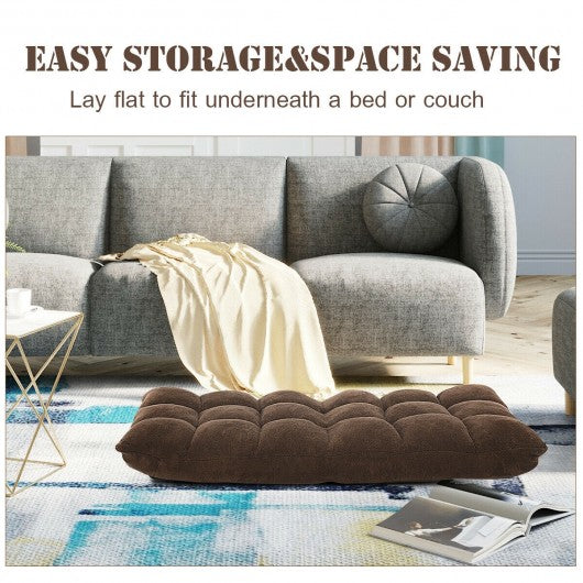 Adjustable 14-position Cushioned Floor Chair-Coffee