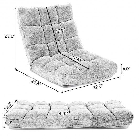 Adjustable 14-position Cushioned Floor Chair-Coffee