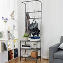 3 Tier Metal Storage Shelf 16 Hooks Hat Shoes Rack
