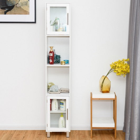71" Height Wooden Organizer Bathroom Tall Tower Storage Cabinet Unit