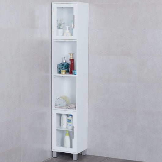 71" Height Wooden Organizer Bathroom Tall Tower Storage Cabinet Unit