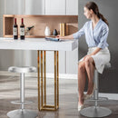 Brushed Stainless Steel Bar Stool Adjustable Height Round Top