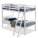 Hardwood Twin Bunk Beds with Individual Kid Bed Ladder-White