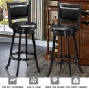 Set of 2 29" Swivel Bar Height Stool Wood Dining Chair Barstool-Black