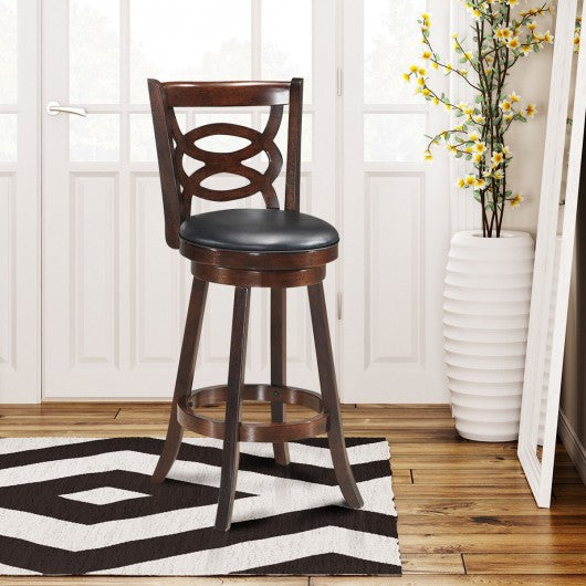 Counter Height Upholstered Espresso Swivel Dining Chair-24"
