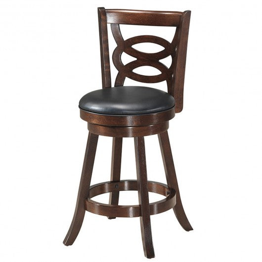 Counter Height Upholstered Espresso Swivel Dining Chair-24"