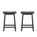 24" Height Set of 2 Home Kitchen Dining Room Bar Stools-Brown