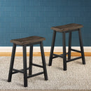 24" Height Set of 2 Home Kitchen Dining Room Bar Stools-Brown