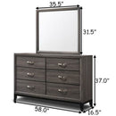 6 Drawers Luxury Home Storage Dresser Mirror Set