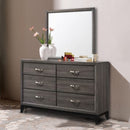 6 Drawers Luxury Home Storage Dresser Mirror Set