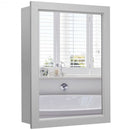 Wall-Mounted Mirrored Medicine Cabinet-Gray