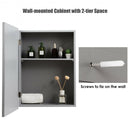 Wall-Mounted Mirrored Medicine Cabinet-Gray