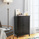 Bathroom Floor Storage Double Door Cupboard Cabinet-Brown