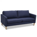 Upholstered Modern Fabric Love Seat Sofa-Blue